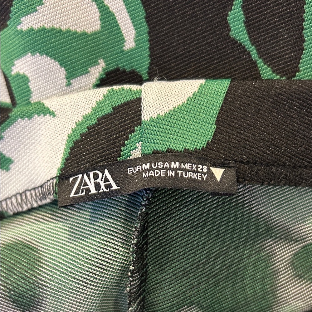 Zara Jacquard Flare Bodycon Festival Club Stretch Pants Women’s M - Picture 3 of 6